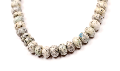 Dendrite Opal Grey Rondelle Smooth Natural Medium Beads 8 Inches Strands