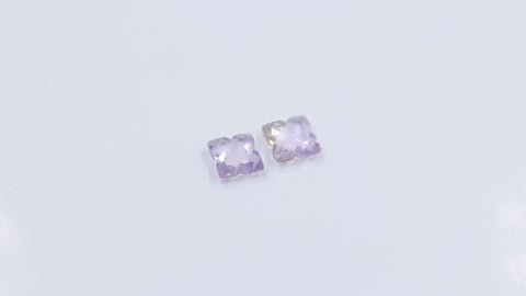 Amethyst Purple Clover Carving Natural Beads