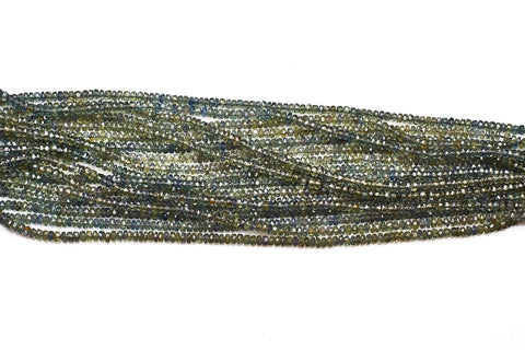 Sapphire Green Rondelle Faceted Natural Beads