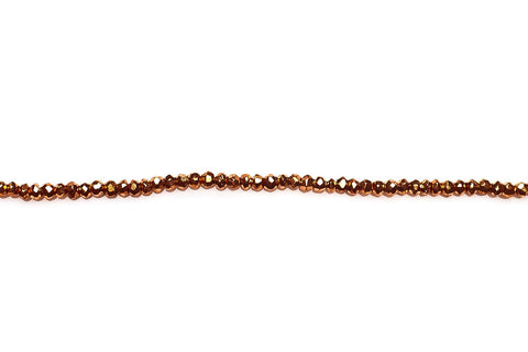 Pyrite Orange Rondelle Faceted Coated Beads
