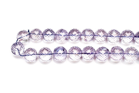 Crystal Quartz Blue Round Faceted Natural Beads