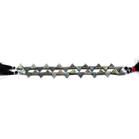 Labradorite Grey Triangle Faceted Natural Beads 8 inches Strands