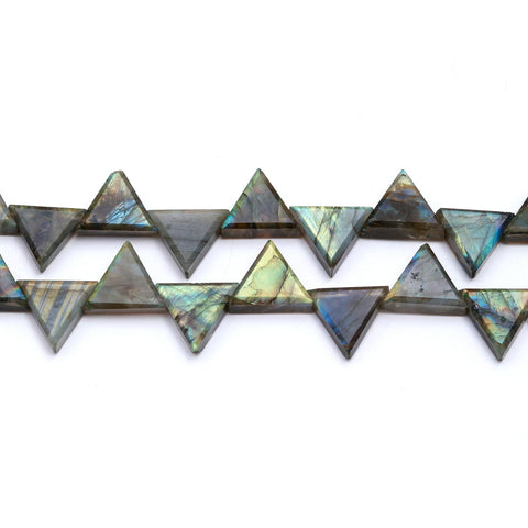 Labradorite Grey Triangle Faceted Natural Beads 8 inches Strands