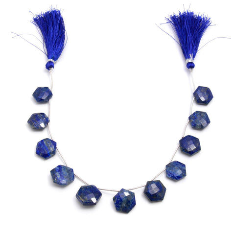 Lapis Lazuli Blue Hexagon Faceted Natural Beads
