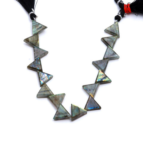 Labradorite Grey Triangle Faceted Natural Beads 8 inches Strands