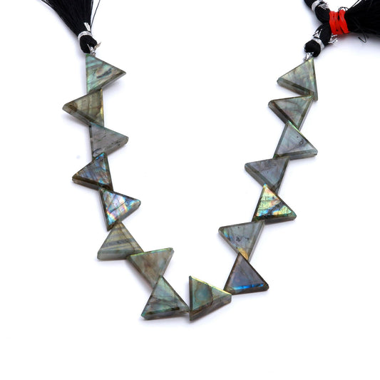 Labradorite Grey Triangle Faceted Natural Beads 8 inches Strands