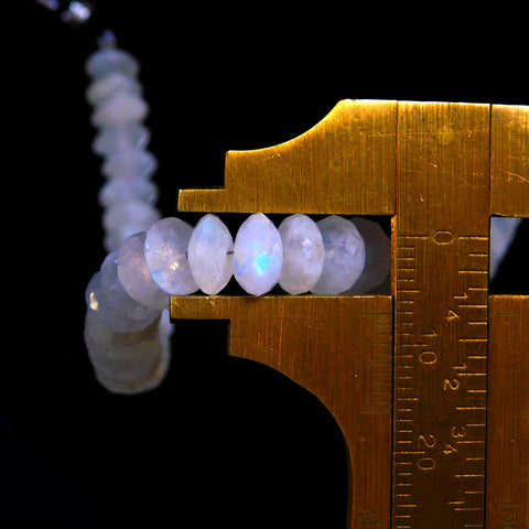 Rainbow Moonstone White Rondell Faceted Natural Beads 8 Inches