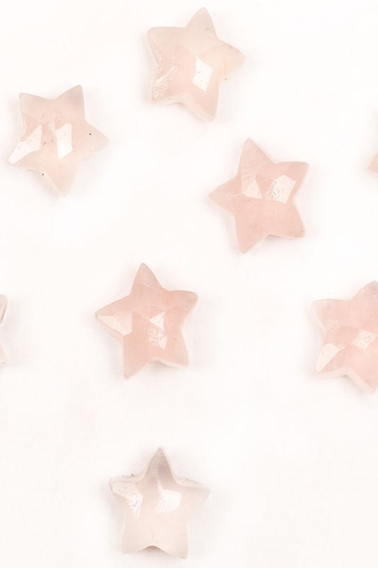 Rose Quartz Pink Star Faceted Natural Beads