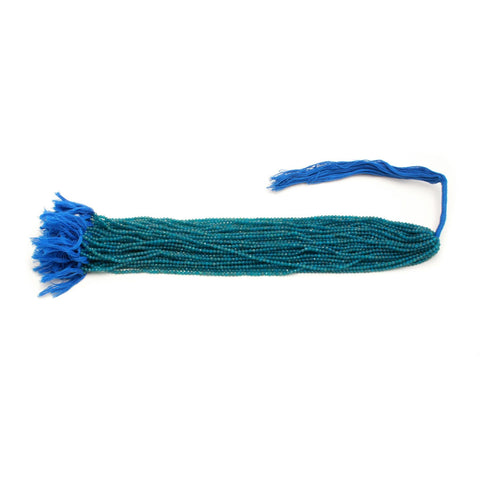 Neon Apatite Blue Round Faceted Natural Beads
