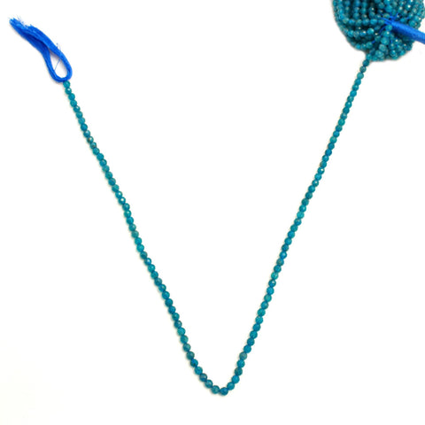 Neon Apatite Blue Round Faceted Natural Beads