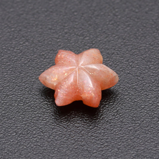 Moonstone Peach Petal Flower Carving Natural 12 MM Stone