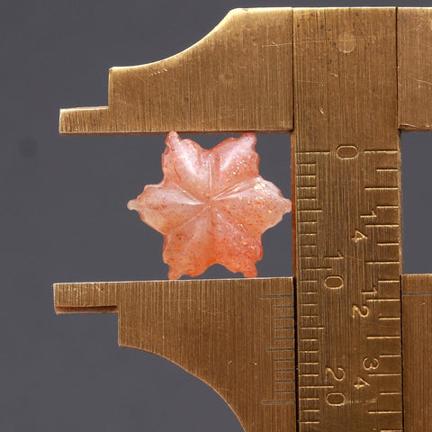 Moonstone Peach Petal Flower Carving Natural 12 MM Stone