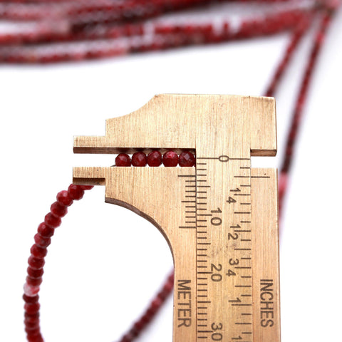 Rhodochrosite Shaded Red Round Faceted Natural Beads 16 Inches