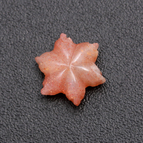 Moonstone Peach Petal Flower Carving Natural 12 MM Stone