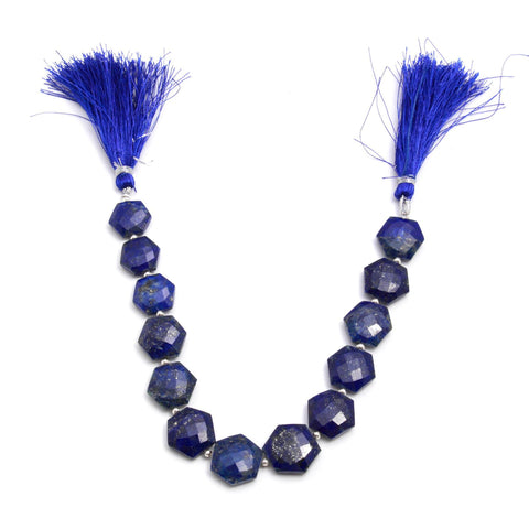 Lapis Lazuli Blue Hexagon Faceted Natural Beads