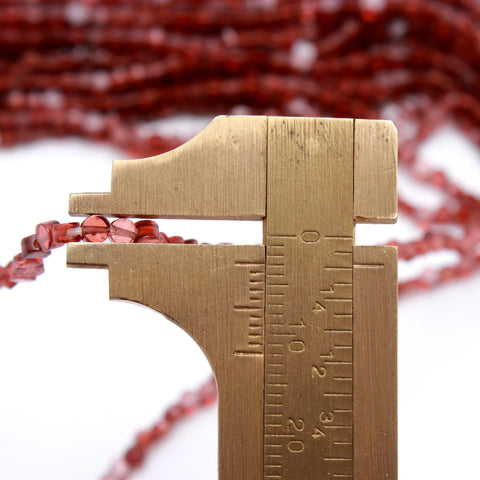 Garnet Red Coin Smooth Natural Beads 16 Inches Strands