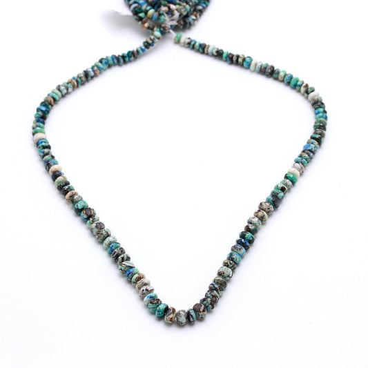 Azurite Green Rondelle Smooth Natural Beads 16 Inches Strands