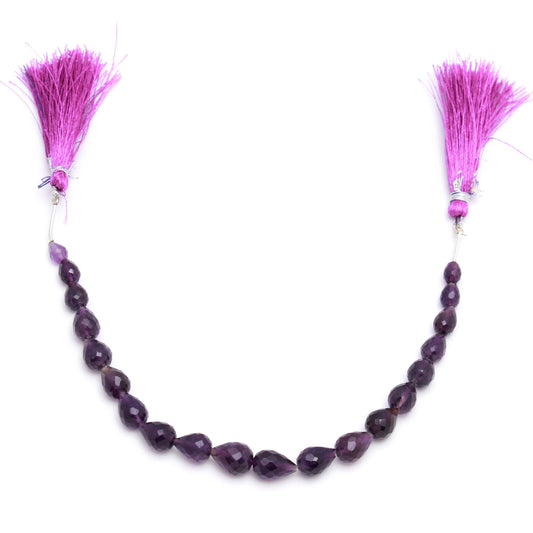 Amethyst Purple Drop Faceted Natural Beads 8 Inches Strands