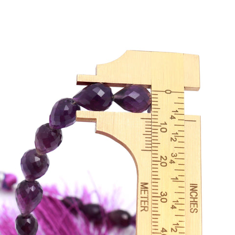 Amethyst Purple Drop Faceted Natural Beads 8 Inches Strands