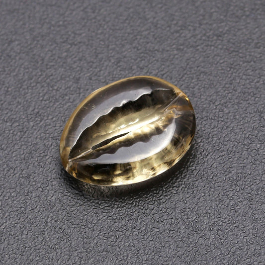 Lemon Citrine Multi Color Cowrie Shell Carving Natural 19 MM Stone
