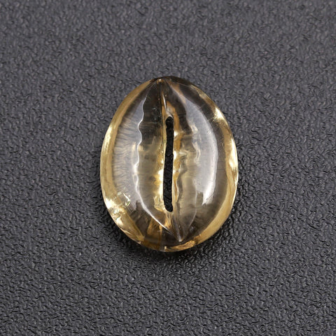 Lemon Citrine Multi Color Cowrie Shell Carving Natural 19 MM Stone