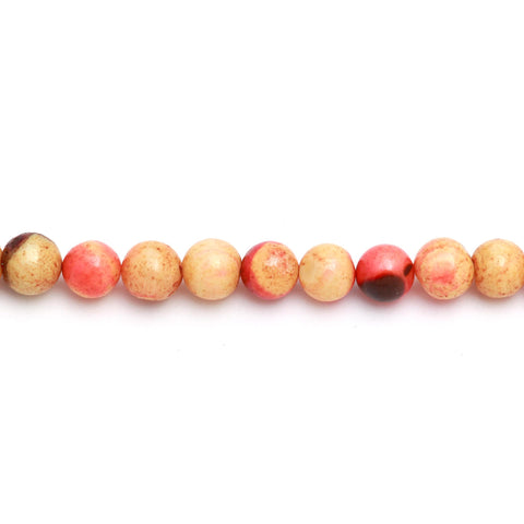 Sunset Opal Yellow Round Smooth Natural Beads 8 Inches Strands