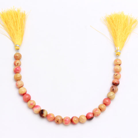 Sunset Opal Yellow Round Smooth Natural Beads 8 Inches Strands