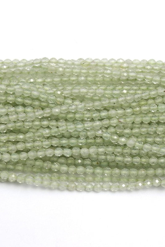 Green Strawberry Quartz Round Faceted Natural Beads