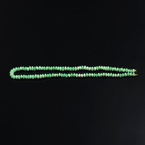 Opal Green Knotted Smooth Rondell Natural Bead Necklace 20 inches Strands