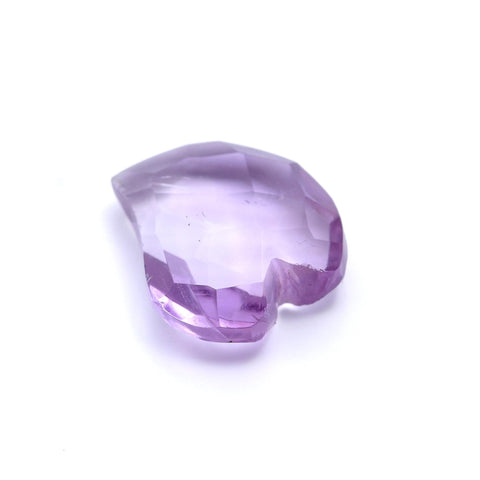 Amethyst Purple Curved Heart Faceted Natural 13 MM Stone