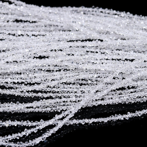Herkimer Quartz White Diamond Faceted Natural Beads 16 Inches Strands