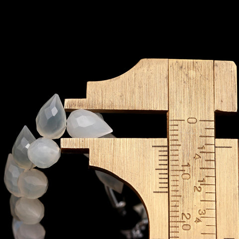 White Moonstone Drop Faceted Natural Beads 4 Inches