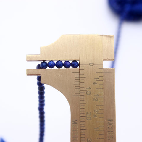 Lapis Lazuli Blue Round Faceted Natural Beads 12.5 Inches Strands