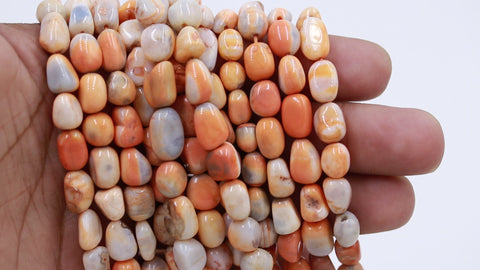 Opal Orange Mix Shape Smooth Natural Beads 8 Inches Strands