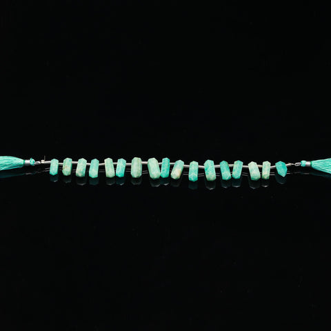 Amazonite Green Double Pencil Faceted Natural Beads 8 Inches Strands