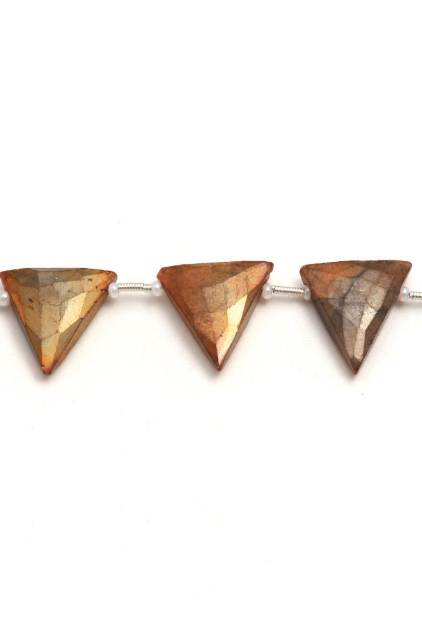 Labradorite Grey Triangle Faceted Natural Beads