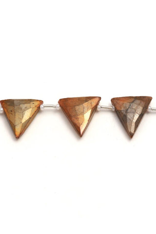Labradorite Grey Triangle Faceted Natural Beads