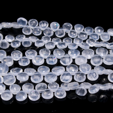 Ice Quartz White Pear Faceted Natural Beads 8 Inches Strands