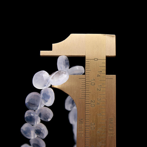 Ice Quartz White Pear Faceted Natural Beads 8 Inches Strands
