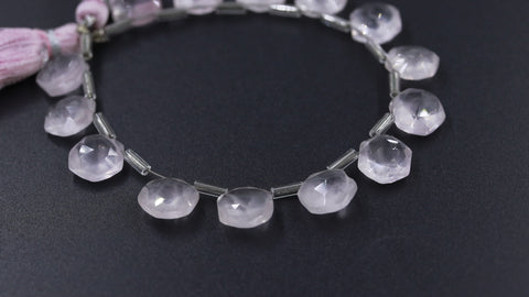 Rose Quartz Pink Hexagon Faceted Natural Beads 8 inches strands