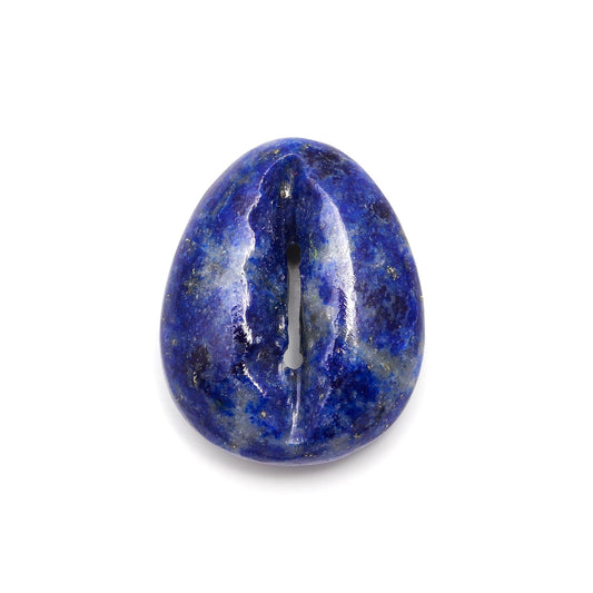 Lapis Lazuli Blue Cowrie Shell Carving Natural 19 MM Stone