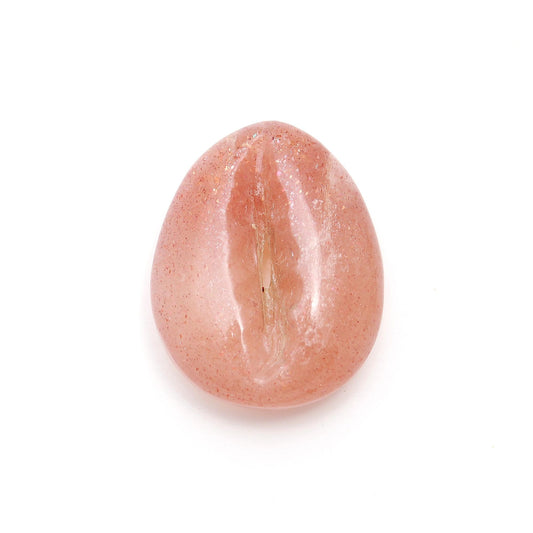 Moonstone Peach Cowrie Shell Carving Natural 19 MM Stone