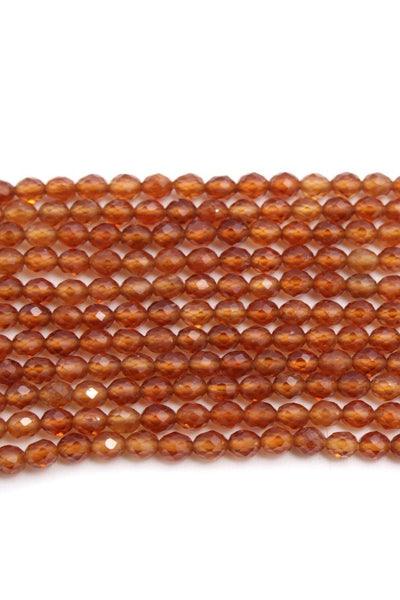 Carnelian Orange Round Faceted Natural Beads