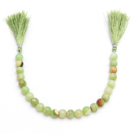 Opal Green Round Smooth Natural Beads 8 Inches
