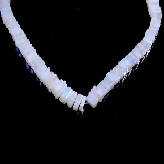 Rainbow Moonstone Square Chips Smooth Natural Beads 16 Inches Stone