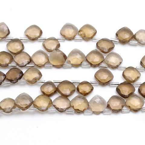 Citrine Yellow Cushion Faceted Natural Beads 8 Inches Strands