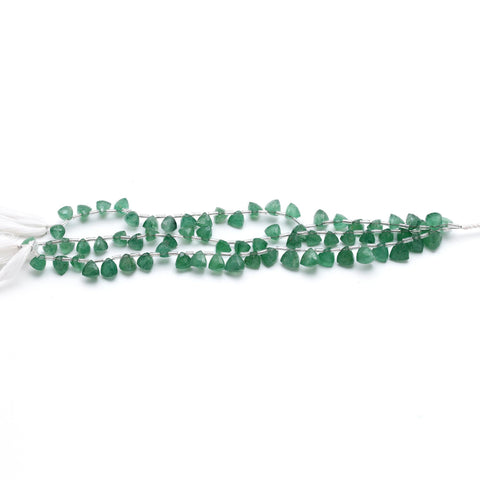 Green Strawberry Quartz Green Triangle Faceted Natural Beads 8 Inches Strands