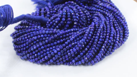 Lapis Lazuli Blue Round Faceted Natural Beads 12.5 Inches Strands