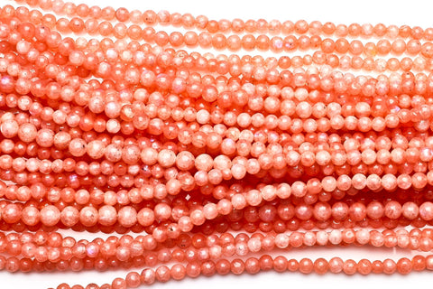 Moonstone Brown Round Smooth Coated Mini Beads