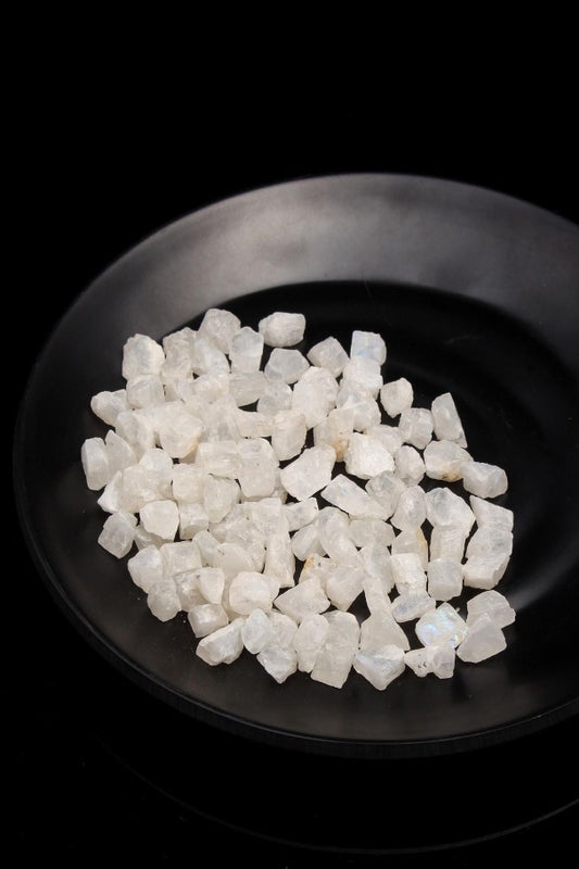 Rainbow Moonstone White Raw Faceted Natural Beads With No Drill